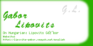 gabor lipovits business card